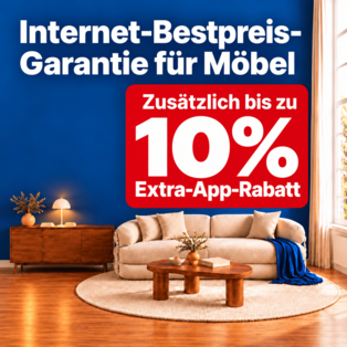 CHECK24 Dealz: Internet-Bestpreis-Garantie auf Möbel + bis zu 10% Extra-App- Rabatt