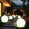5er Set LED Solarleuchte, Kugel weiß, H 62 cm Bild 3