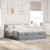 vidaXL Ottoman-Bett mit Matratzen & LEDs Hellgrau 160x200 cm Stoff 3312857 Bild 4