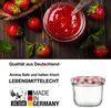 BigDean 108x Marmeladengläser 125ml - Einmachgläser klein, Gläser zum Verschenken, Schraubgläser - Made in Germany - Sturzgläser mit Deckel TO 66 - Rot kariert Bild 3