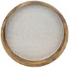 Macosa Home Dekotablett Holztablett Mangoholz Perlmutt Braun Creme 35 cm rund mit Griffen (Wohnaccessoire modern, Servierplatte Obsttablett), Tablett Tischdekoration Kerzenteller Bild 5