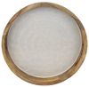 Macosa Home Dekotablett Holztablett Mangoholz Perlmutt Braun Creme 35 cm rund mit Griffen (Wohnaccessoire modern, Servierplatte Obsttablett), Tablett Tischdekoration Kerzenteller Bild 4