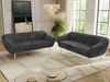 Wohnzimmerset Möbelset PIRS 3-3, Armlehnen, Wellenfederung, Buche Füße, Dreisitzer Sofa, Polstermöbel Set - Hellgrau Velvet Bild 4