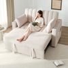 Modernes Multifunktionssofa, Schlafsofa, Schlafcouch mit Schlaffunktion, Doppelsofa mit verstellbarer Rückenlehne, Beige Bild 2