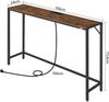 Schmaler Konsolentisch Braun/Schwarz für Wohnzimmer mit USB-Anschlüssen Bild 3