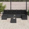 vidaXL Gartensofa-set mit Kissen 8 pcs Schwarz Poly-Rattan 3345463 Bild 3