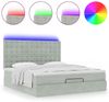 vidaXL Ottoman-Bett mit Matratzen & LEDs Hellgrau 200x200 cm Samt 3314486 Bild 5