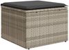 vidaXL Gartenhocker mit Kissen Hellgrau 55x55x37 cm Poly Rattan 366179 Bild 2