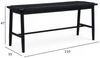 Bank Emirsa aus Eichenholz und Papiergarn - 110 cm, Schwarz/Schwarz Bild 4