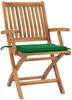 vidaXL Klappbare Gartenstühle mit Kissen 4 Stk. Massivholz Teak 3072728 Bild 2