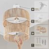 tectake Deckenleuchten Boho Jute-Lampe „Lignea Lux“ – Hängelampe aus Naturfaser 40W, Wickeltechnik, inkl. Montagematerial Bild 3