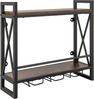 KOMFOTTEU Weinregal Wandregal, mit Glashalter, 60 × 20 × 55cm Bild 2