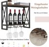 KOMFOTTEU Weinregal Wandregal, mit Glashalter, 60 × 20 × 55cm Bild 3