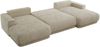 XXL Wohnlandschaft RINA U-Form 360 cm breit, Sofa mit Schlaffunktion & DL-Mechanismus, Wellenfederung, modern freistehend - Beige Schenille glatt Bild 5