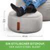 Green Bean® Sitzsack-Hocker 45x25cm mit EPS-Perlen Füllung - Sitz-Pouf für Sitzsäcke - Sitzhocker für Kinder und Erwachsene - Grau Bild 3