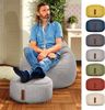 Green Bean® Sitzsack-Hocker 45x25cm mit EPS-Perlen Füllung - Sitz-Pouf für Sitzsäcke - Sitzhocker für Kinder und Erwachsene - Grau Bild 2