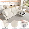 Merax 3‑Sitzer Modulares Sofa, frei kombinierbares L‑Ecksofa, mit Stauraum‑Hocker, Cloud‑Sofa Sitzgefühl, weich gepolstert, Chenille Stoff, 2 Armlehnenkissen, Beige Bild 5