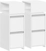 Nachttisch, 2er Set, Schmal Nachttisch mit 2 Schubladen und 1 Offenen Fach, Nachtschrank im Schlafzimmer, Beistelltisch, für Schlafzimmer, Wohnzimmer, Modern, 30 x 24 x 66,1 cm, Weiß Bild 2