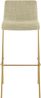 CLP 2er Set Barhocker Hover stapelbar Stoffbezug Vierfußgestell Goldoptik bis 150 kg,creme Bild 4
