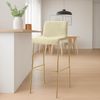 CLP 2er Set Barhocker Hover stapelbar Stoffbezug Vierfußgestell Goldoptik bis 150 kg,creme Bild 3