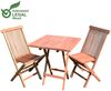 XL Teakholz Balkon-Set 3tlg. mit Tisch 80x80xm + 2 x Gartenstuhl Plantagenzucht Bild 2