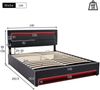 Merax Polsterbett LED Doppelbett 140x200cm mit USB-Anschluss und hydraulischem Stauraum, schwarz Bild 4