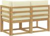 vidaXL Outdoor Mittel- und Ecksofa 2 Stück Weiß Massivholz Akazie 901473 Bild 5