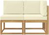 vidaXL Outdoor Mittel- und Ecksofa 2 Stück Weiß Massivholz Akazie 901473 Bild 3
