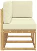 vidaXL Outdoor Mittel- und Ecksofa 2 Stück Weiß Massivholz Akazie 901473 Bild 4