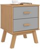 vidaXL Nachttisch OLDEN Grau und Braun Massivholz Kiefer 358583 Bild 5