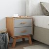 vidaXL Nachttisch OLDEN Grau und Braun Massivholz Kiefer 358583 Bild 3