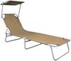 vidaXL Klappliege mit Sonnenschutz Taupe Aluminium 47773 Bild 3