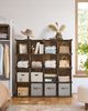 SONGMICS Schuhregal, Regalsystem, Steckregal, Set aus 16 Würfeln, DIY Regal, stapelbar, aus PP-Kunststoff, als Garderobe, für Schlafzimmer, Büro, 31 x 123 x 123 cm, vintagebraun CPL442A01 Bild 2