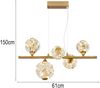 LED Pendelleuchte VIRINA 5-flammig Gold mit Kristall Glaskugeln, Breite 61cm Bild 4