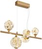 LED Pendelleuchte VIRINA 5-flammig Gold mit Kristall Glaskugeln, Breite 61cm Bild 2
