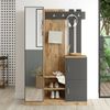 Dmora Eingangsmöbel Arco, Moderner Eingang, Wandgarderobe, Multifunktions-Aufbewahrungskonsole, 114x38h180 cm, Eiche und Anthrazit Bild 4