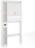 Toilettenschrank mit 2-Türschrank & 6 Offenen Fächern & Taschentuchbox Überbauschrank Weiß Bild 1