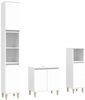 vidaXL 3-tlg. Badmöbel-Set Weiß Holzwerkstoff 3185581 Bild 2