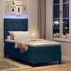 vidaXL Boxspringbett mit Matratze mit LED Blau 100 x 200 cm Stoff 3342927 Bild 3