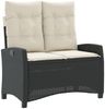 vidaXL 2-tlg. Garten-Essgruppe mit Kissen Schwarz Poly Rattan 3277382 Bild 3