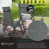 KESSER® Gartenstuhl Hochlehner mit Armlehnen | Aluminium Klappstuhl inkl. Kopfkissen Campingstuhl 7-Fach Verstellbar Rückenlehne | Atmungsaktiv & Wetterfest | Klappbar & Anti-Rutsch Anthrazit, 2 Stück Bild 2