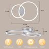 ZMH LED Deckenleuchte 23W Weiß Küchenlampe 3000K 40cm Warmweiß Modern Design 2-Ringewarmweiß, led, modern, küche, wohnzimmer, schlafzimmer, design, flur Bild 2