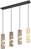 Moderne LED Pendelleuchte 4-flammig aus Metall in Coffee Tönen, B: 80cm Bild 2