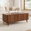 Merax Couchtisch höhenverstellbar Sofatisch Retro Walnuss Beistelltisch (1-St), Wohnzimmertisch mit Stauraum und Holzbeinen, 97 x 52 x 56,5 cm Bild 2