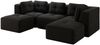 Modulares Ecksofa, Cord, mit Ottomane, L-Form & kein Aufbau, 297x177x69 cm, Schwarz Bild 5