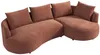 Vente-unique - LOUSADO Sofa Samt Beige - B 158 cm x H 87 cm x L 285 cm Bild 2