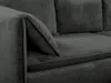 Vente-unique - TEODORA Sofa SamtStoff Grau - B 166 cm x H 91 cm x L 230 cm Bild 5
