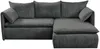 Vente-unique - TEODORA Sofa SamtStoff Grau - B 166 cm x H 91 cm x L 230 cm Bild 3