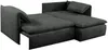 Vente-unique - TEODORA Sofa SamtStoff Grau - B 166 cm x H 91 cm x L 230 cm Bild 5