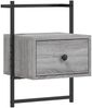 vidaXL Wand-Nachttisch Grau Sonoma 35x30x51 cm Holzwerkstoff 833449 Bild 2